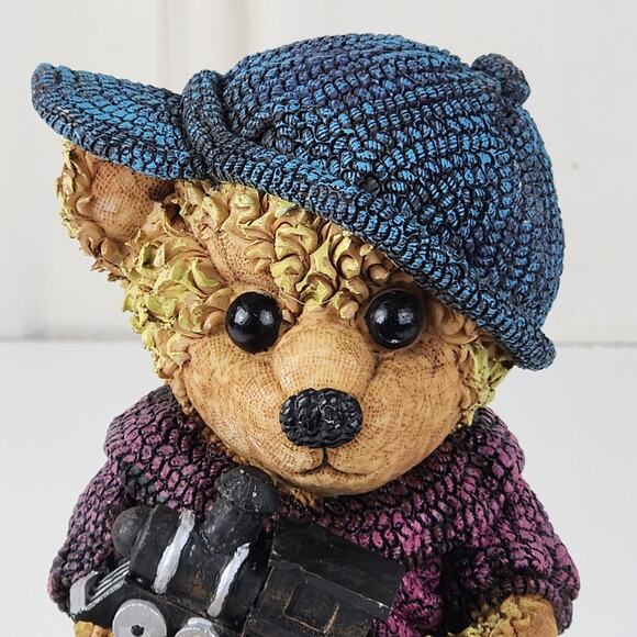 Painted Ceramic Bear Holding Train on a Chest Gertrude B. Gable Collection Bank - Picture 5 of 10